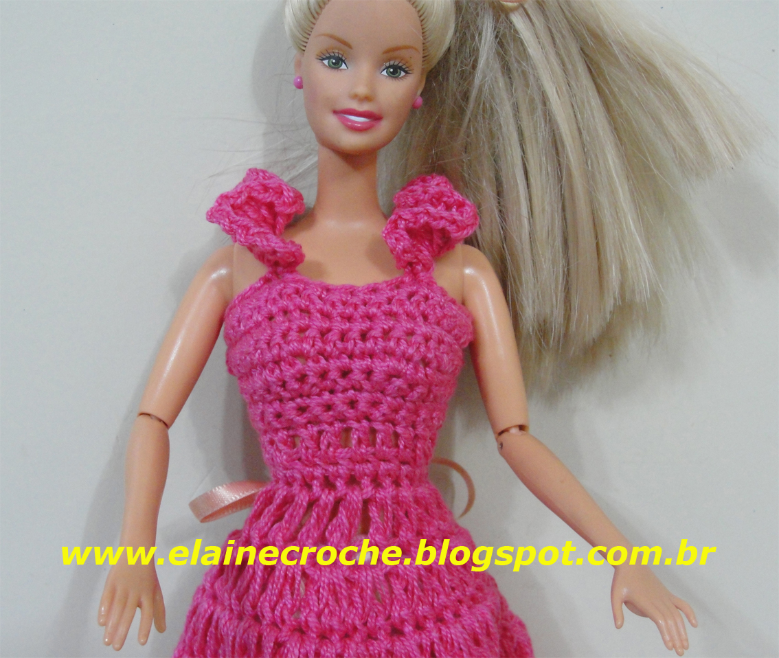 Elaine Croche: Vídeo Aula Crochê - Vestido Boneca Barbie Modelo 2